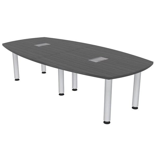45 in W, 96 in L, 29 in H, Engineered Wood Top, Grey